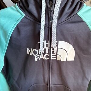 The North Face Gray and Mint Hoodie